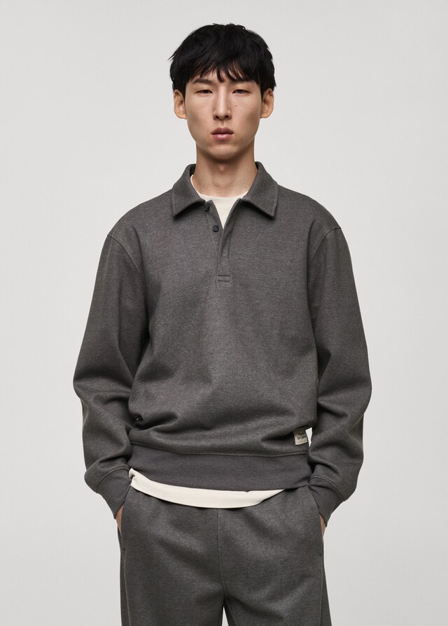 Mango Polo-Sweatshirt mit Stickdetail