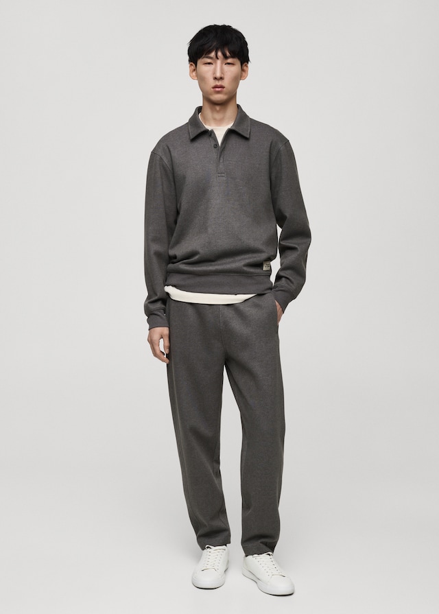Mango Polo-Sweatshirt mit Stickdetail im Angebot
