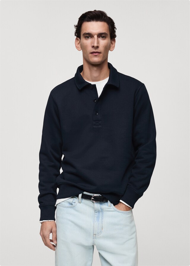Mango Polo-Sweatshirt mit angerauter Innenseite und regulärer Passform