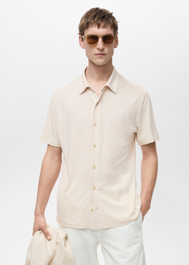 Mango Regular-Fit-Leinenhemd