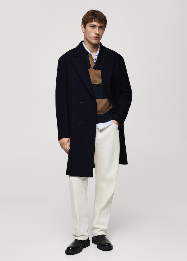 Mango Langer Relaxed-Fit-Wollmantel Flash Sale