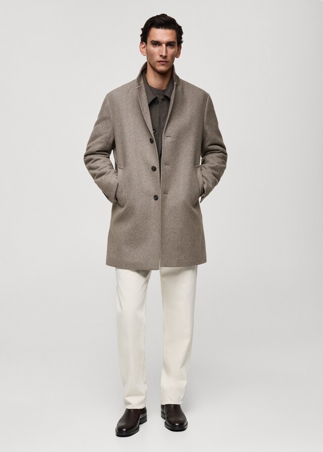 Mango Wollmantel mit gestepptem Innenfutter Online Shopping