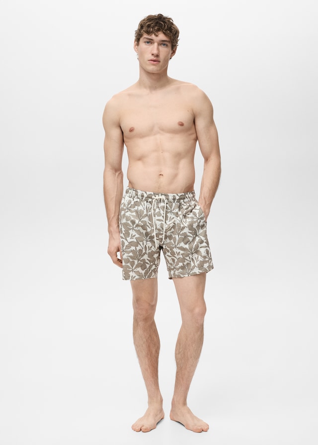 Mango Badeshorts mit floralem Dessin Saisonschlussverkauf