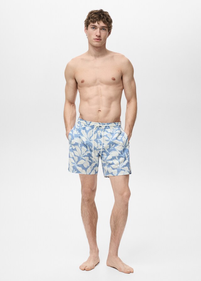 Mango Badeshorts mit floralem Dessin Black Friday