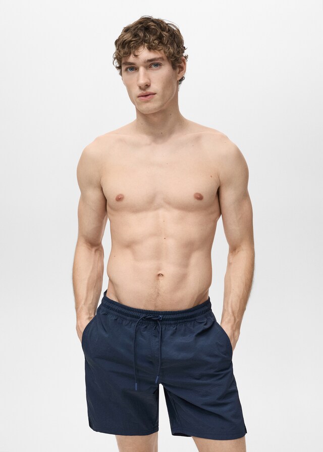 Mango Basic-Badeshorts mit Kordelzug
