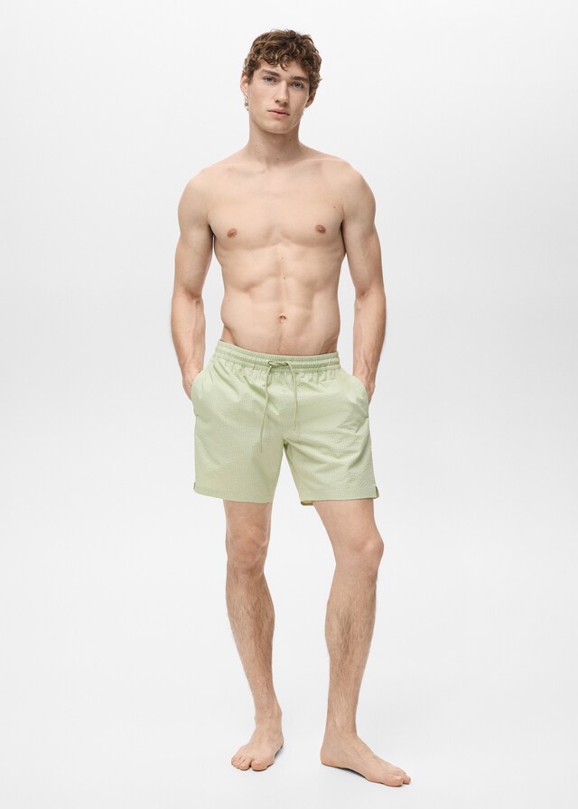 Mango Badeshorts mit Seersucker-Effekt Muttertagsangebot