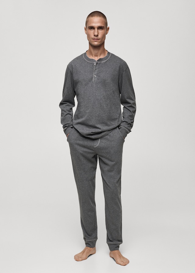 Mango Pack mit langem Pyjama aus 100 % Baumwolle Saisonale Angebote