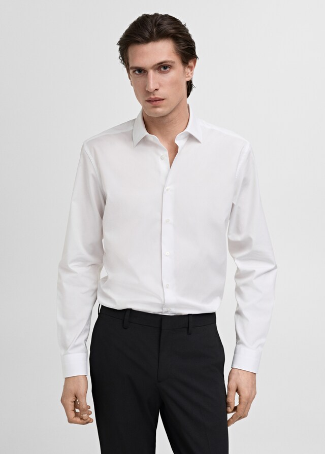 Mango Slim Fit-Oberhemd aus Baumwoll-Popeline
