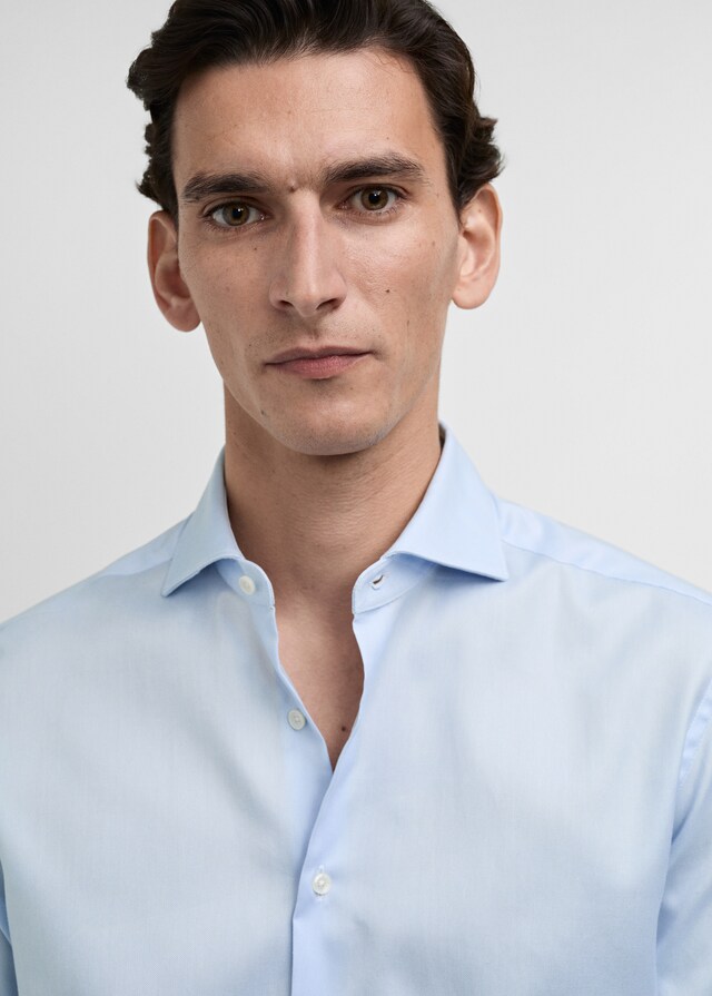 Mango Slim Fit-Oberhemd aus Baumwoll-Popeline Sonderangebot der Fabrik