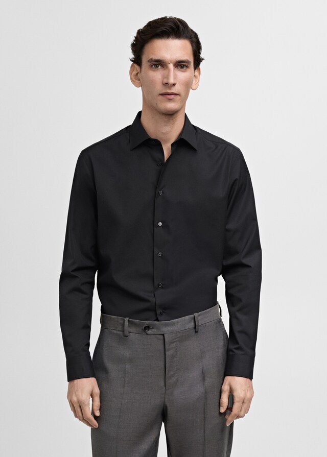 Mango Slim Fit-Oberhemd aus Baumwoll-Popeline