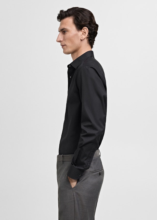 Mango Slim Fit-Oberhemd aus Baumwoll-Popeline Vierteljährliche Förderung