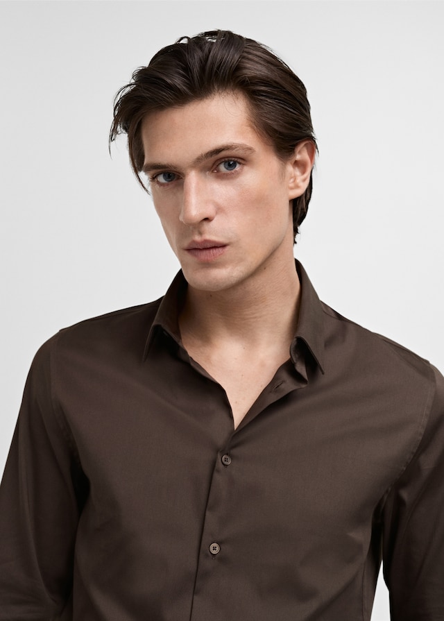 Mango Super Slim Fit-Anzugshemd aus Baumwoll-Stretch Nur noch ein Tag übrig