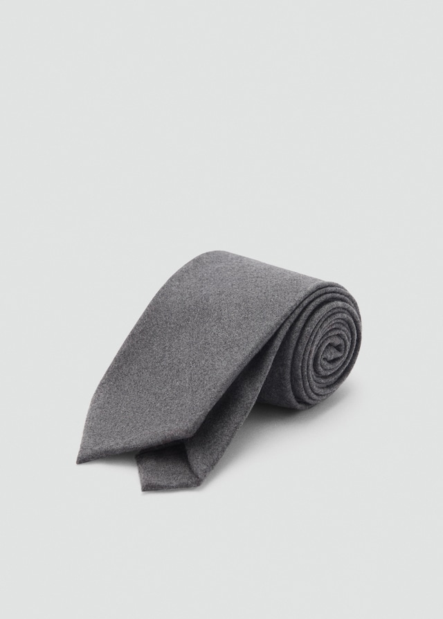Mango Unifarbene Krawatte aus 100 % Wolle Black Friday Preise