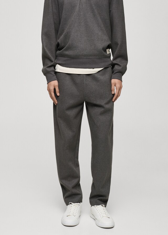 Mango Jogger Pants aus Baumwolle mit Stickdetail