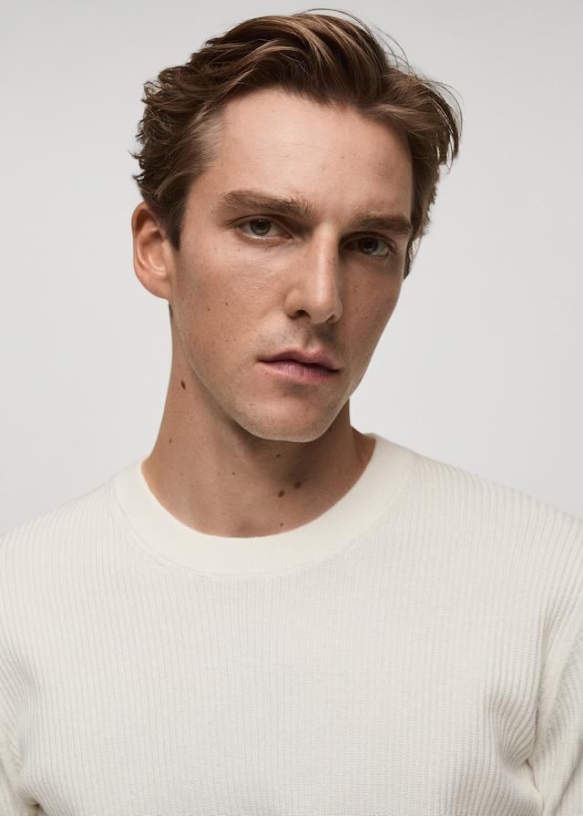 Mango Rippstrickpullover aus Baumwolle Nur für heute