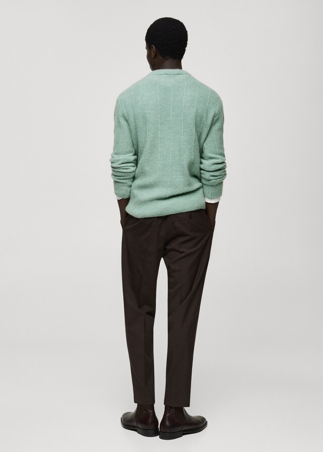 Mango Strukturierter Strickpullover Sonderangebot der Fabrik