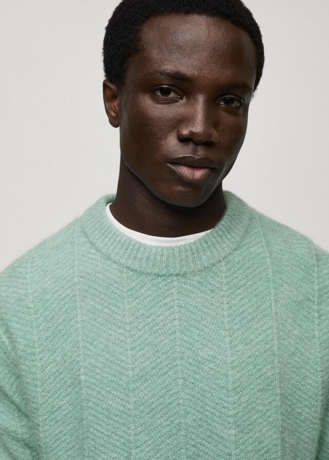 Mango Strukturierter Strickpullover Sonderangebot der Fabrik