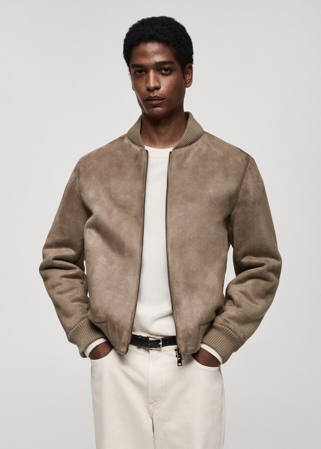 Mango Bomberjacke mit Wildleder-Effekt