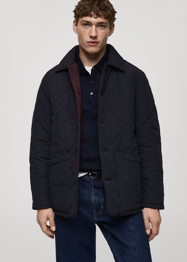 Mango Zweifarbige Wendejacke in Stepp-Optik