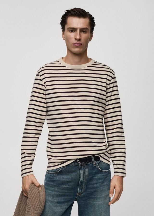 Mango Gestreiftes T-Shirt aus 100 % Baumwolle