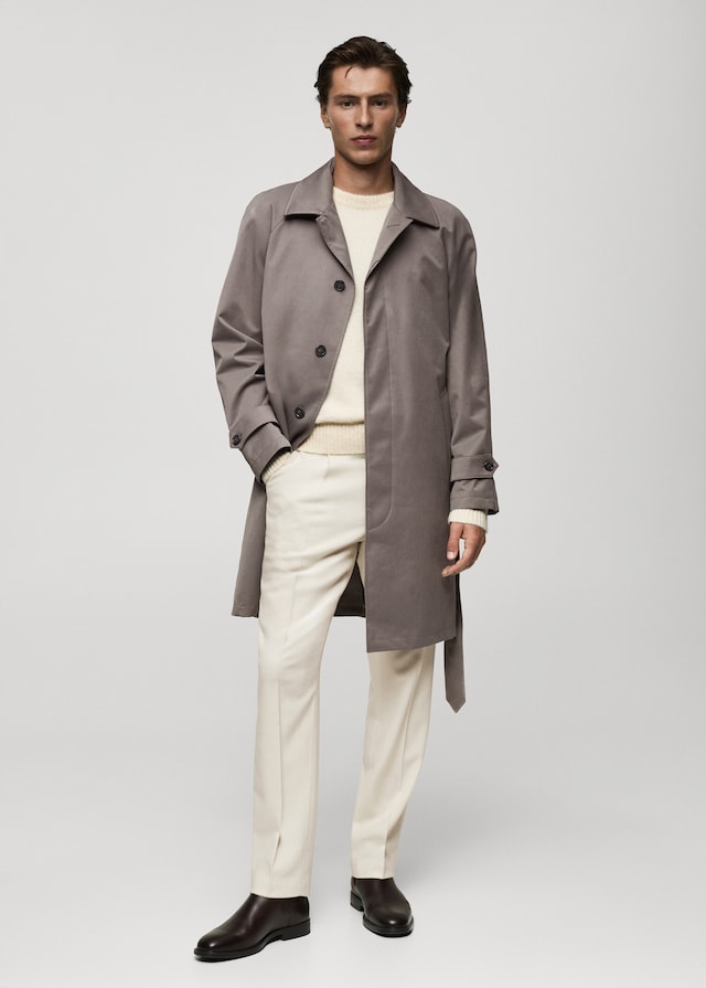 Mango Trenchcoat mit Gürtel und mattiertem Finish Kostenloser Versand