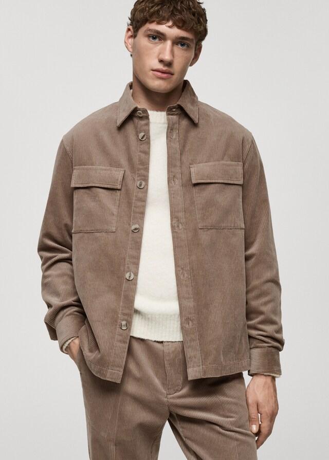 Mango Cord-Overshirt mit Taschen Rabatt