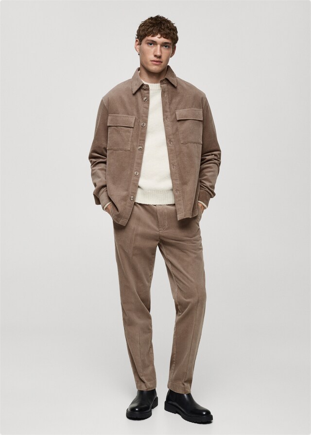 Mango Cord-Overshirt mit Taschen Rabatt