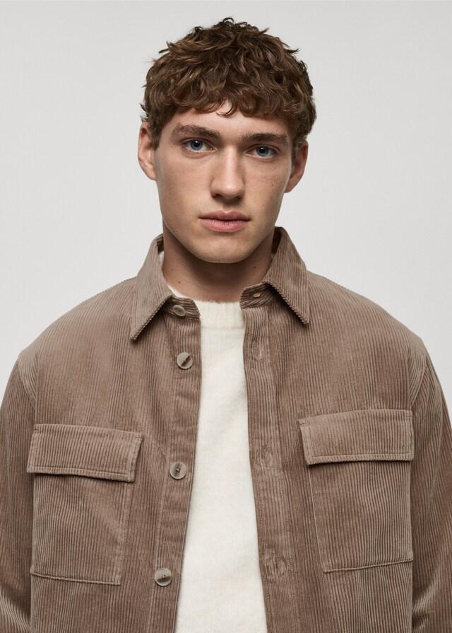 Mango Cord-Overshirt mit Taschen Rabatt