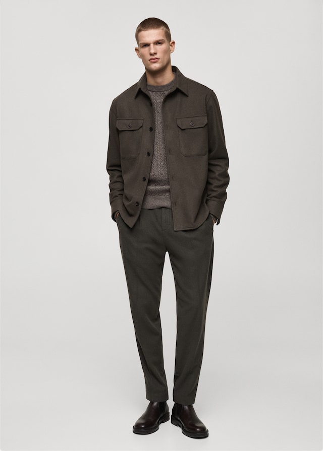 Mango Flanell-Overshirt aus Wollgemisch Versandkostenfrei