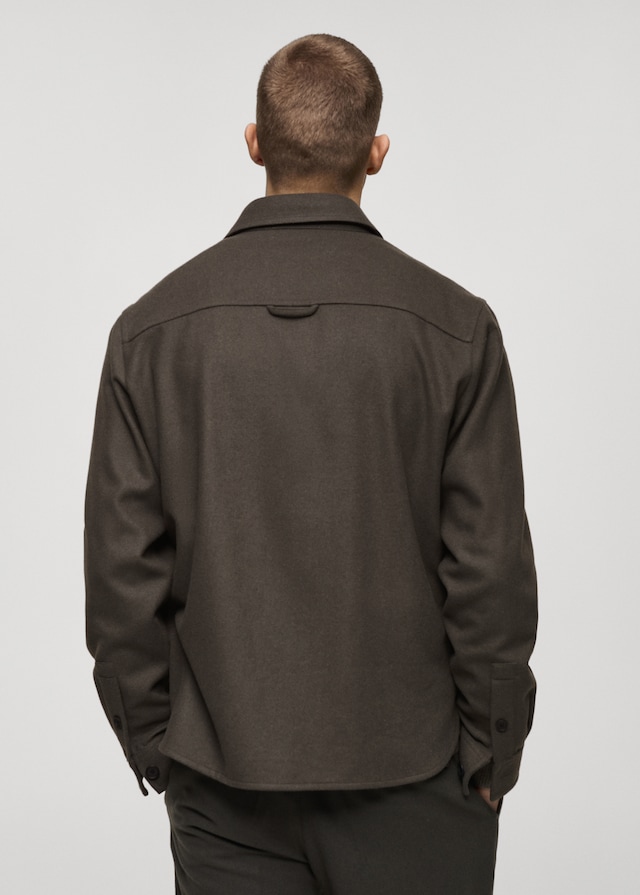Mango Flanell-Overshirt aus Wollgemisch Versandkostenfrei