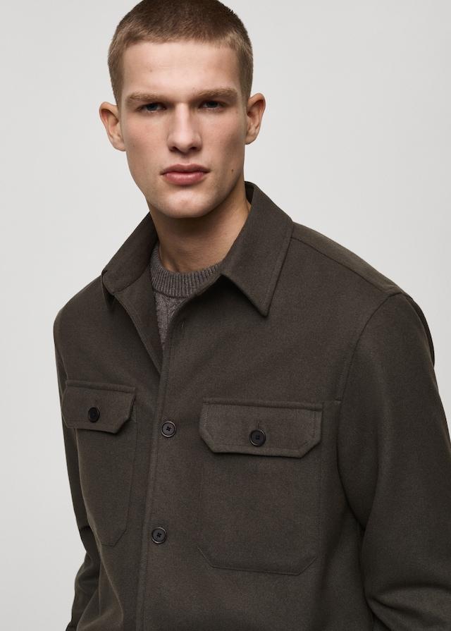 Mango Flanell-Overshirt aus Wollgemisch Versandkostenfrei