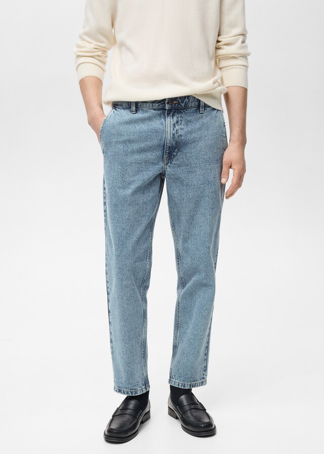 Mango Straight-Fit-Jeans im Used-Look Online Shopping