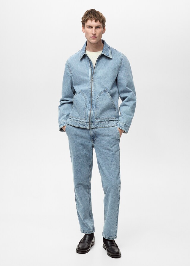 Mango Straight-Fit-Jeans im Used-Look Online Shopping