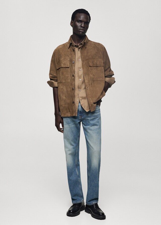 Mango Straight Fit-Jeans im Used-Look Preisnachlass