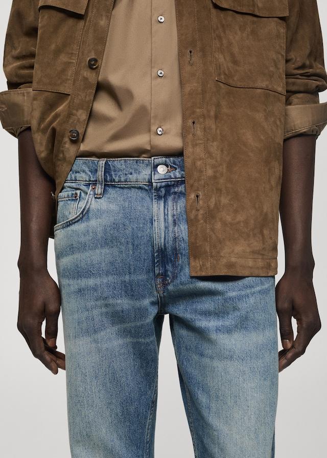 Mango Straight Fit-Jeans im Used-Look Preisnachlass