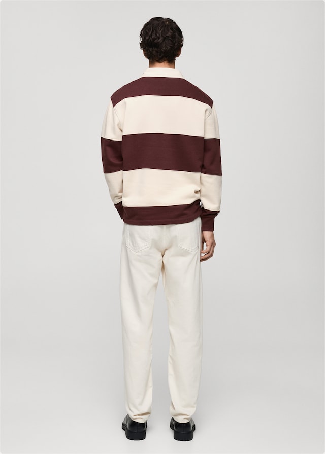 Mango Gestreiftes Polo-Sweatshirt aus Baumwolle Weihnachtsangebot