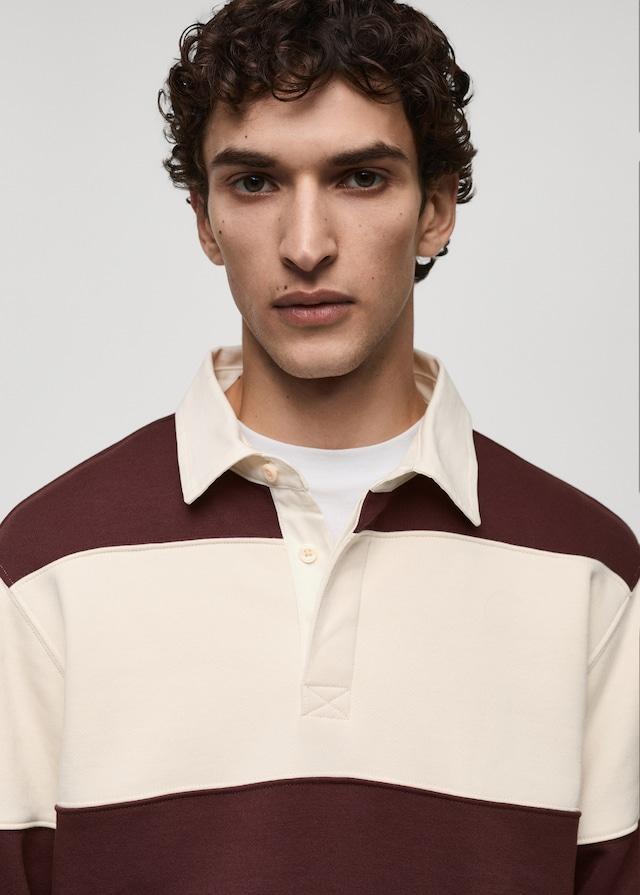 Mango Gestreiftes Polo-Sweatshirt aus Baumwolle Weihnachtsangebot