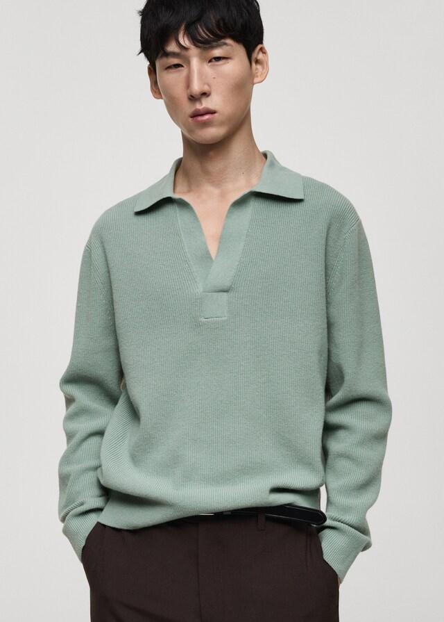 Mango Polo-Stricksweatshirt aus Wollgemisch
