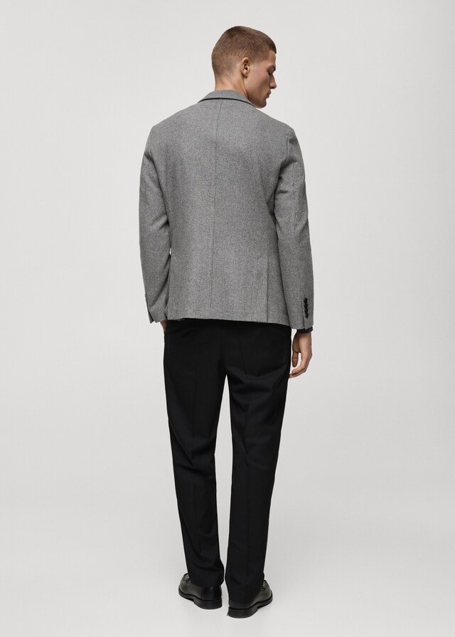 Mango Slim Fit-Wollblazer mit Hahnentrittmuster Heißer Verkauf