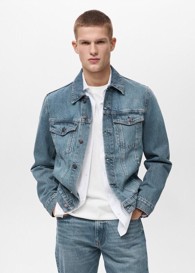 Mango Jeansjacke in Used-Optik