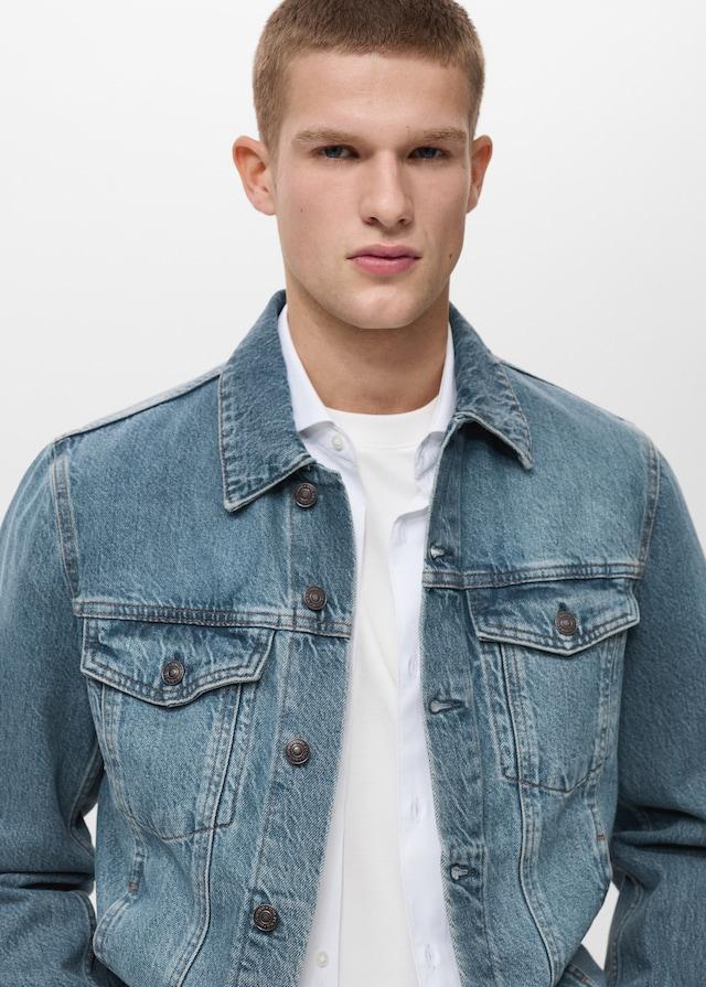 Mango Jeansjacke in Used-Optik Kostenlose Rückgabe
