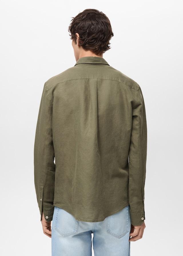 Mango Classic-Fit-Leinenhemd Neueste Stile