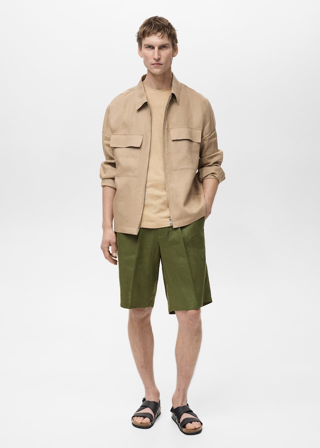 Mango Jacke aus 100 % Leinen mit Taschen Letzte 2 Tage