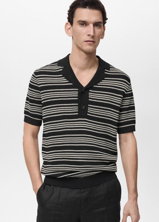 Mango Gestricktes Polo mit Streifen
