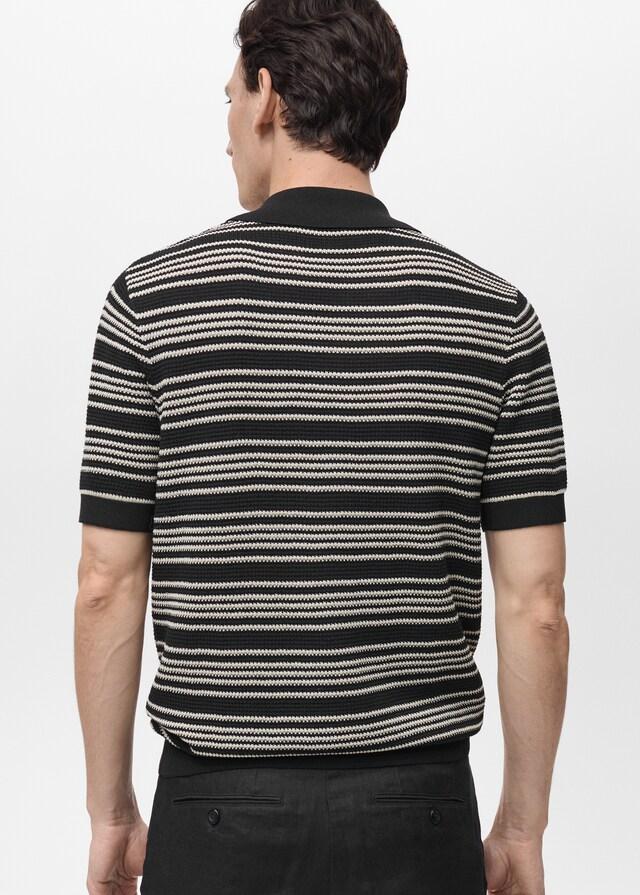 Mango Gestricktes Polo mit Streifen Letzter Tag