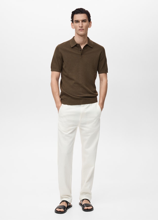 Mango Slim-Fit-Strick-T-Shirt mit Struktur Zeitbegrenzte Promotion