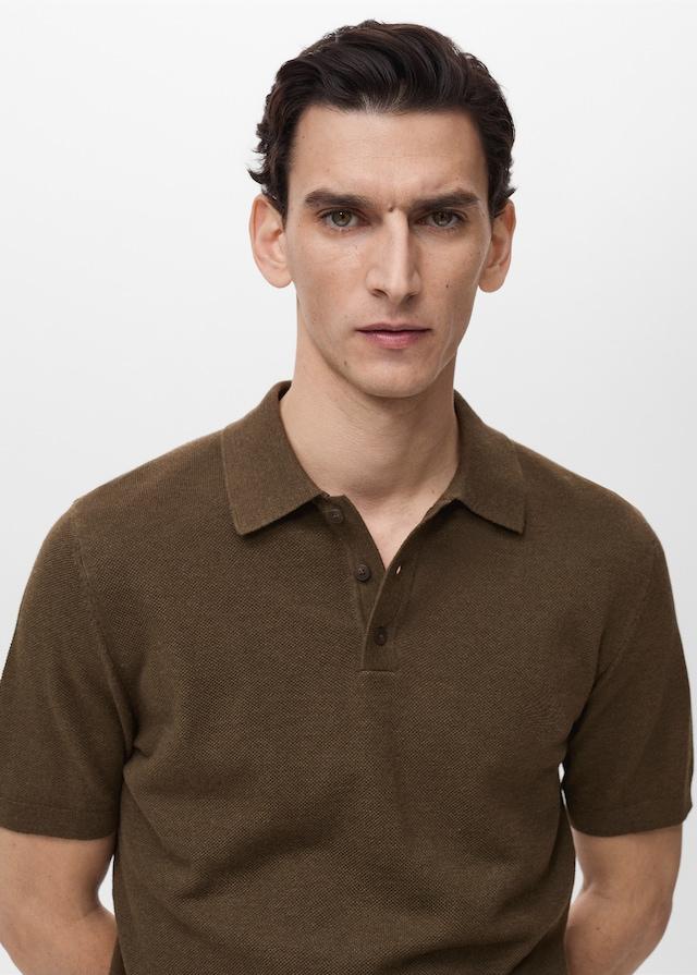 Mango Slim-Fit-Strick-T-Shirt mit Struktur Zeitbegrenzte Promotion
