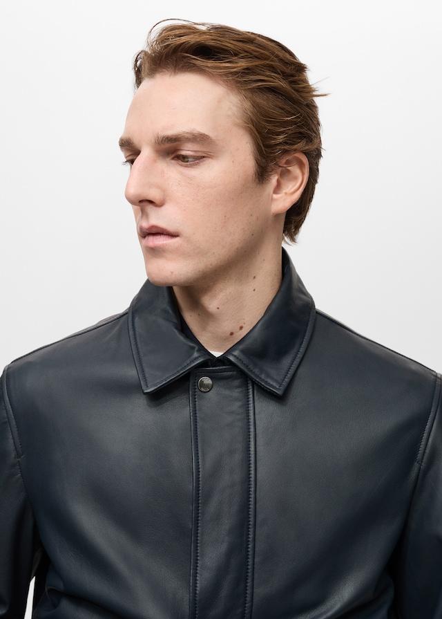 Mango Nappaleder-Jacke mit Taschen Discount Store für neue Produkte