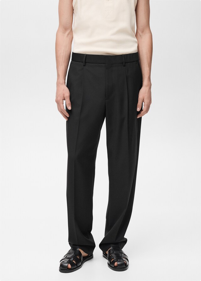 Mango Relaxed-Fit-Anzughose mit Bundfalten Begrenzt auf 3 Tage