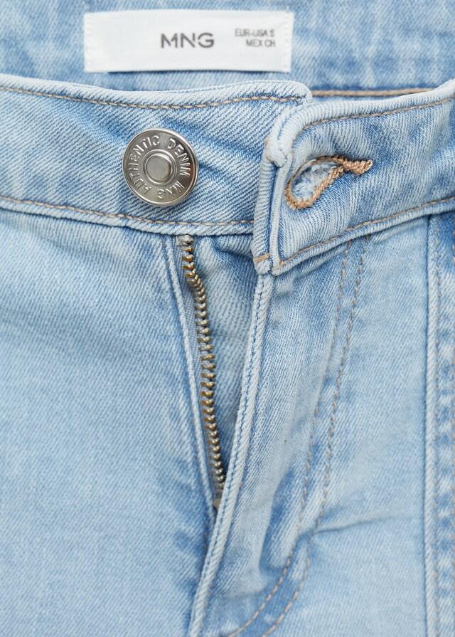 Mango Wideleg-Jeans mit ausgefranstem Saum Black Friday Preise